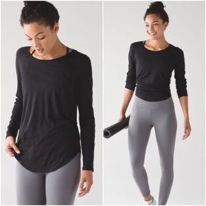 Lululemon Black Locarno Long Sleeve sz 10